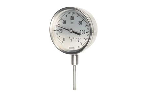 Thermomètre bimétallique Ø100 Vertical Tout Inox