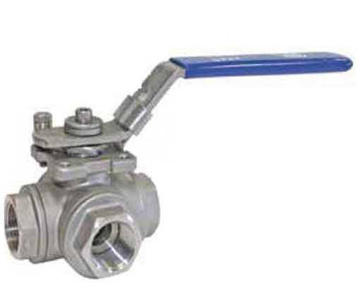 Robinet à boisseau sphérique en inox 3 voies PN40