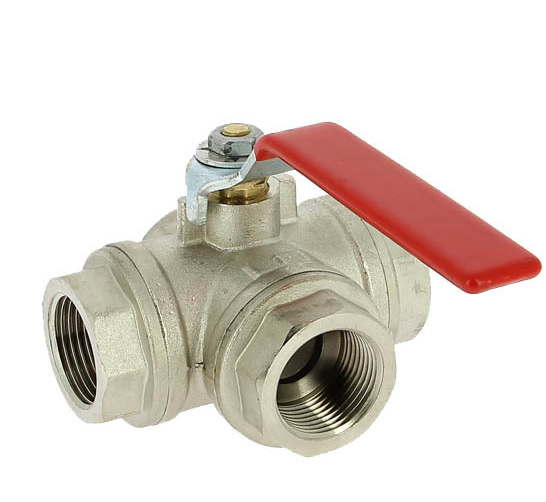 Robinet à boisseau sphérique en laiton 3 voies lumière en T ou L