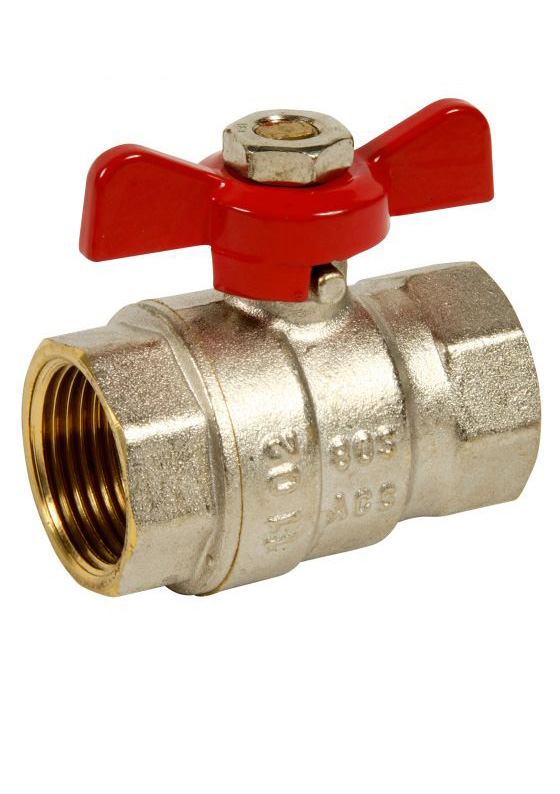 Robinet à boisseau sphérique en laiton F/F Poignée papillon