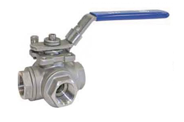 Robinet à boisseau sphérique en inox 3 voies PN40