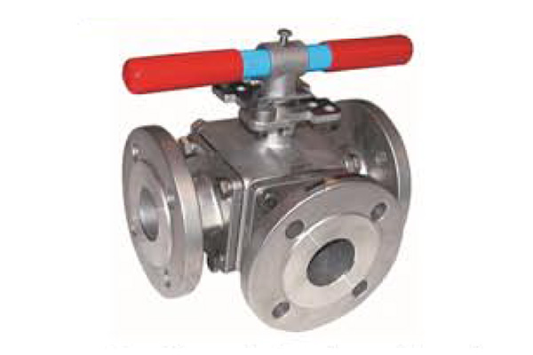 Robinet à boisseau sphérique en inox 3 voies à brides PN10/16