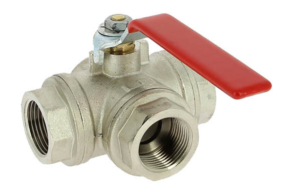 Robinet à boisseau sphérique en laiton 3 voies lumière en T ou L