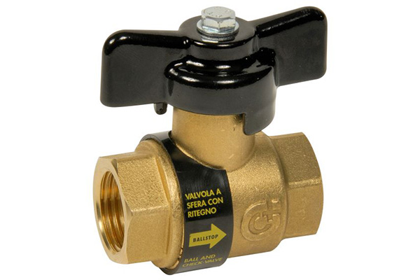 Robinet à boisseau sphérique en laiton F/F avec clapet intégré