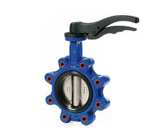 Vanne papillon à oreilles taraudées manoeuvre par levier