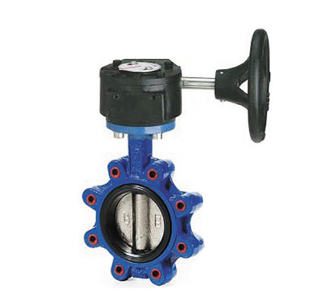 Vanne papillon à oreilles taraudées manoeuvre par réducteur manuel