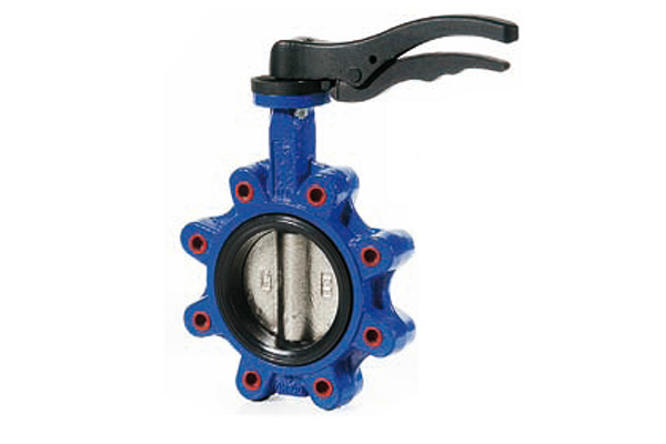 Vanne papillon à oreilles taraudées manoeuvre par levier