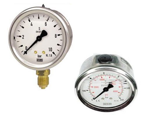 Manomètre à bain de glycérine boîtier acier