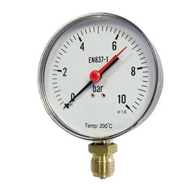 Manomètre à vapeur boîtier acier