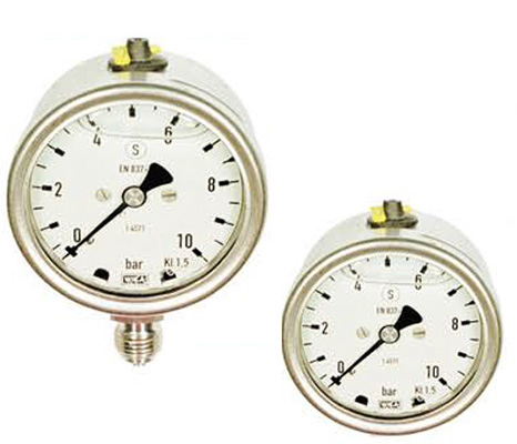 Manomètre sec remplissable en inox