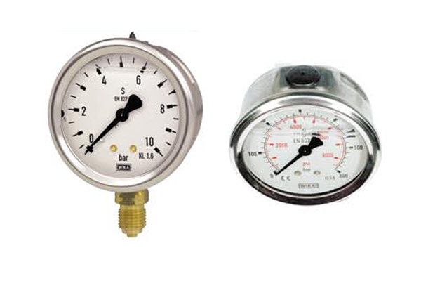Manomètre à bain de glycérine boîtier acier