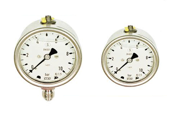 Manomètre sec remplissable en inox