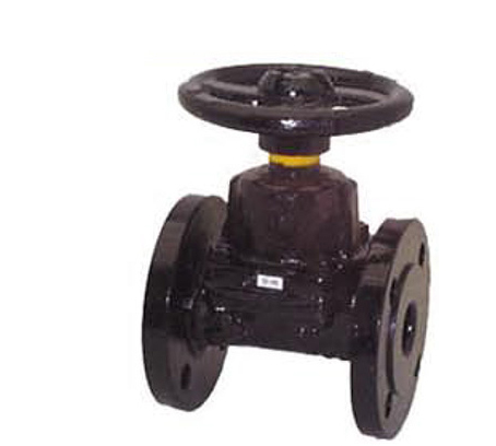 Vanne à membrane passage intégral corps fonte à brides PN16